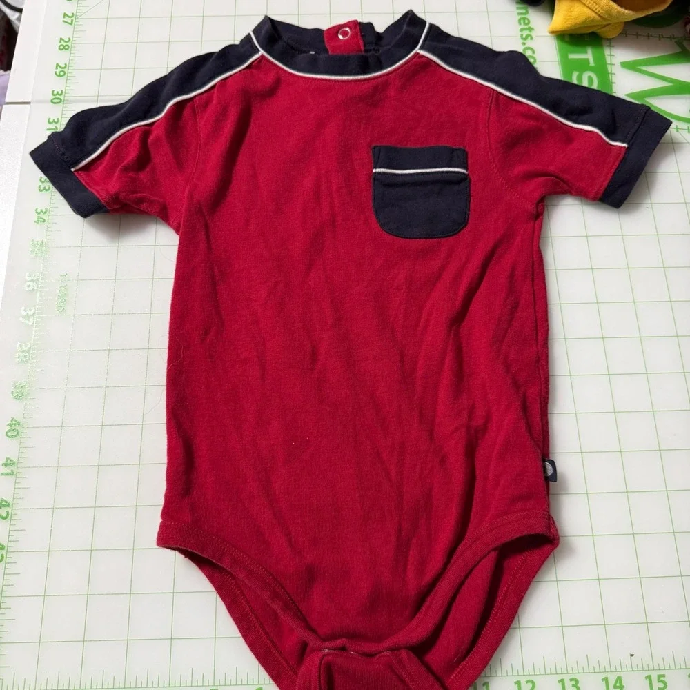 Vintage Y2K Gymboree boys ColorBlock onesie set cotton T Shirt 3T summer red